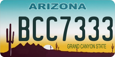 AZ license plate BCC7333