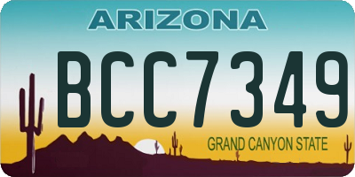 AZ license plate BCC7349