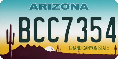 AZ license plate BCC7354