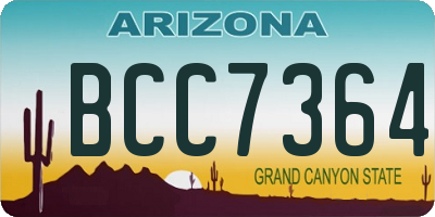 AZ license plate BCC7364