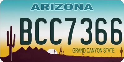 AZ license plate BCC7366