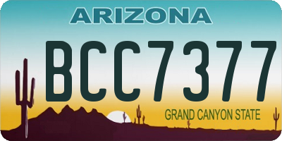 AZ license plate BCC7377