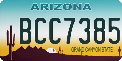 AZ license plate BCC7385