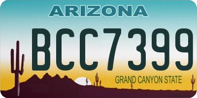 AZ license plate BCC7399