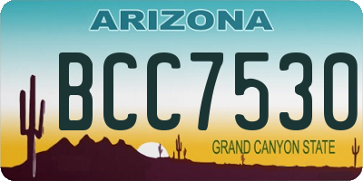 AZ license plate BCC7530