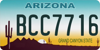 AZ license plate BCC7716