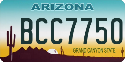 AZ license plate BCC7750