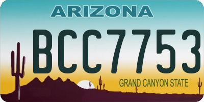 AZ license plate BCC7753