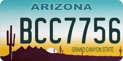 AZ license plate BCC7756