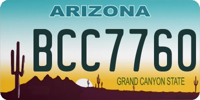 AZ license plate BCC7760