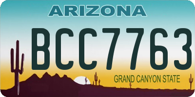 AZ license plate BCC7763