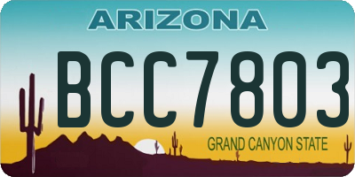 AZ license plate BCC7803