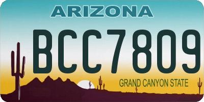 AZ license plate BCC7809