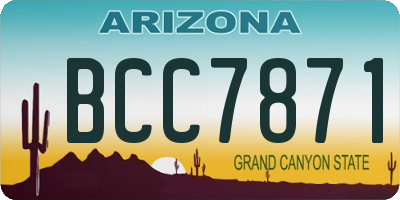 AZ license plate BCC7871