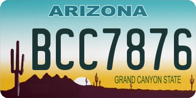 AZ license plate BCC7876