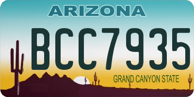 AZ license plate BCC7935