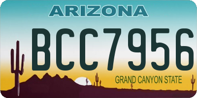 AZ license plate BCC7956