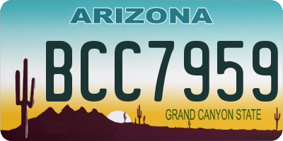 AZ license plate BCC7959