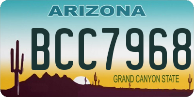 AZ license plate BCC7968