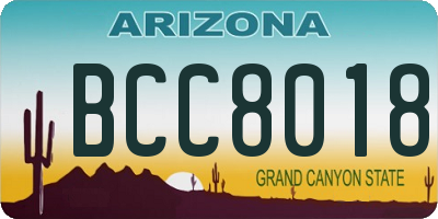 AZ license plate BCC8018