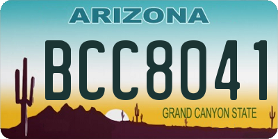 AZ license plate BCC8041