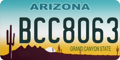 AZ license plate BCC8063