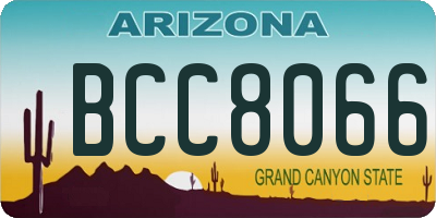 AZ license plate BCC8066