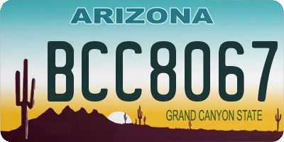 AZ license plate BCC8067