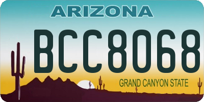 AZ license plate BCC8068