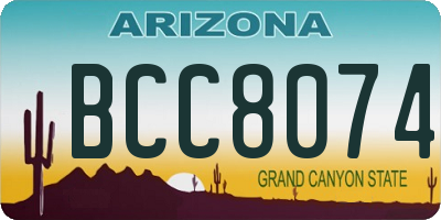 AZ license plate BCC8074