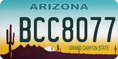 AZ license plate BCC8077