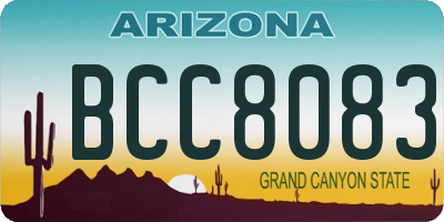 AZ license plate BCC8083