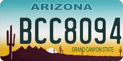 AZ license plate BCC8094