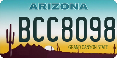 AZ license plate BCC8098