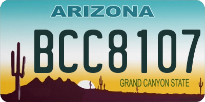 AZ license plate BCC8107