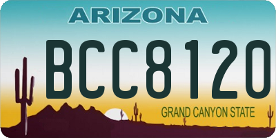 AZ license plate BCC8120