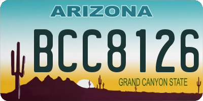 AZ license plate BCC8126