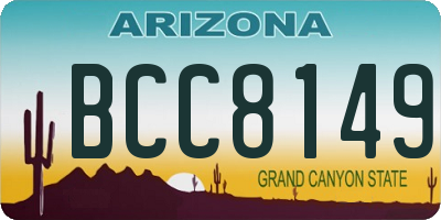 AZ license plate BCC8149