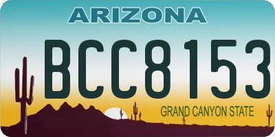 AZ license plate BCC8153