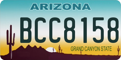 AZ license plate BCC8158