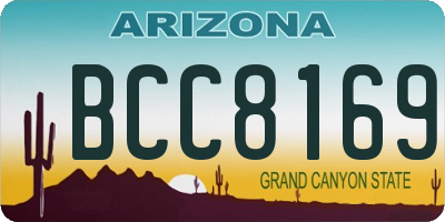 AZ license plate BCC8169