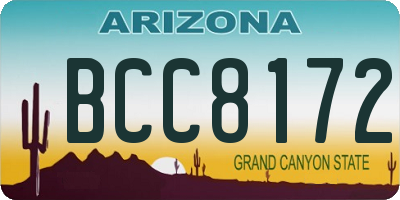 AZ license plate BCC8172