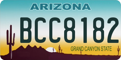 AZ license plate BCC8182