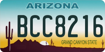 AZ license plate BCC8216