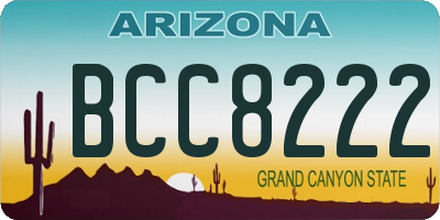 AZ license plate BCC8222