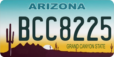 AZ license plate BCC8225