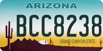 AZ license plate BCC8238