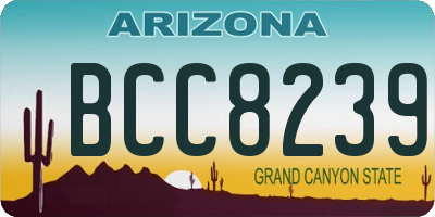 AZ license plate BCC8239