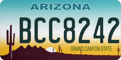 AZ license plate BCC8242