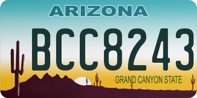 AZ license plate BCC8243